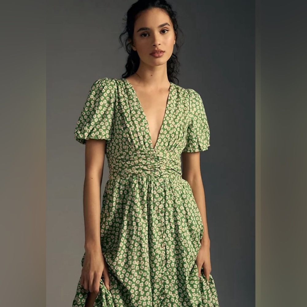 NWT Anthropologie Katerina Button-Front Dress Sz 10